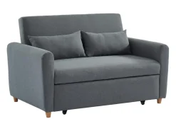 Sofá cama de 2 plazas de tela gris AYLA