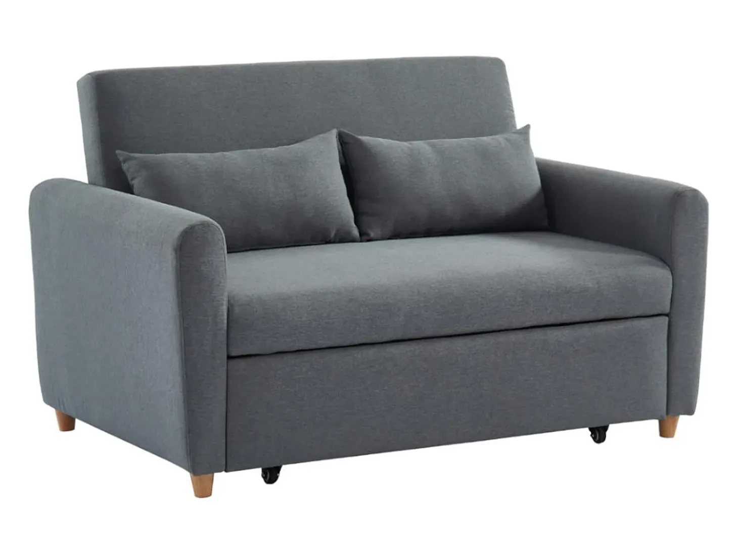 Sofá cama de 2 plazas de tela gris AYLA