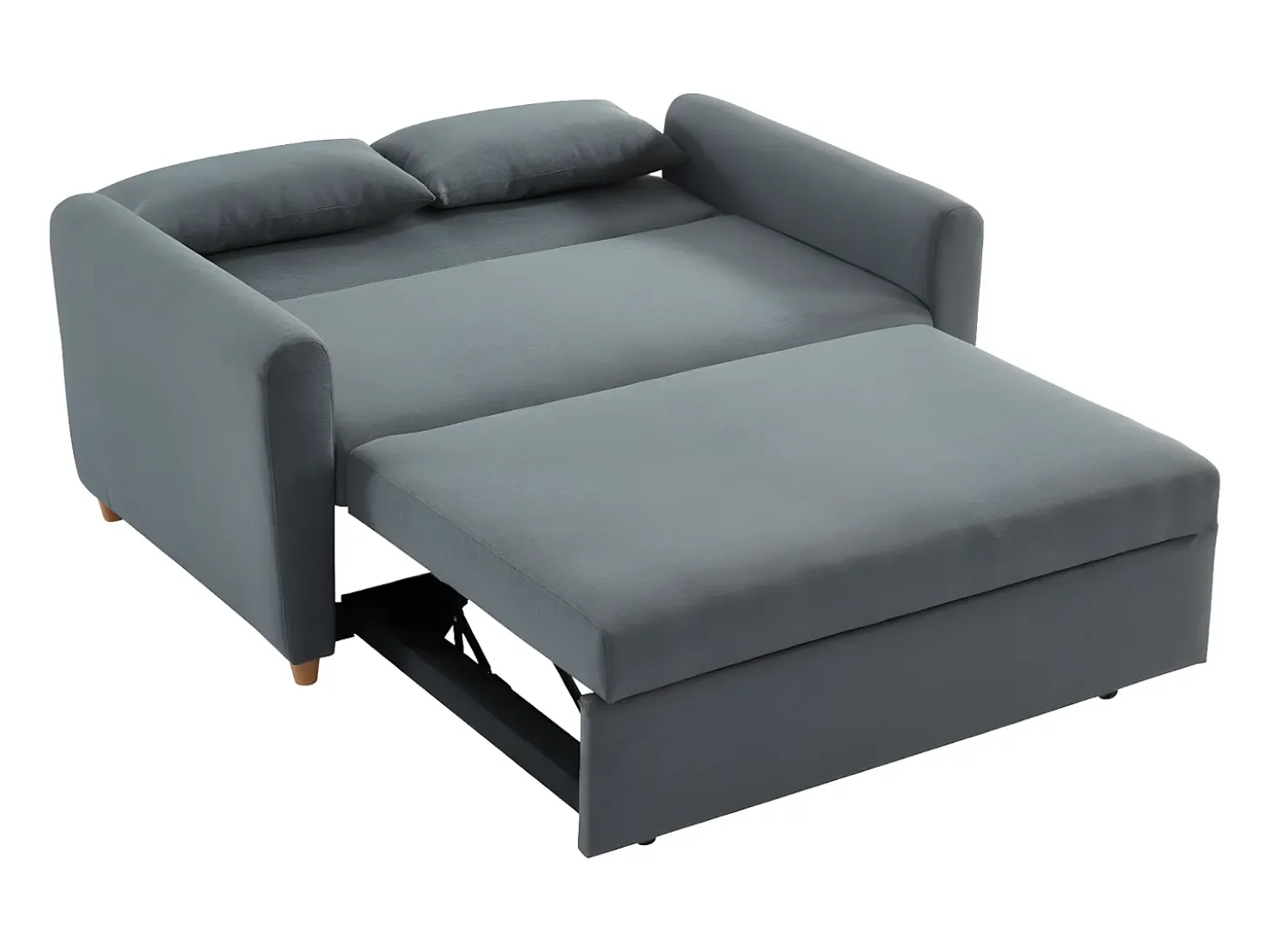 Sofá cama de 2 plazas de tela gris AYLA