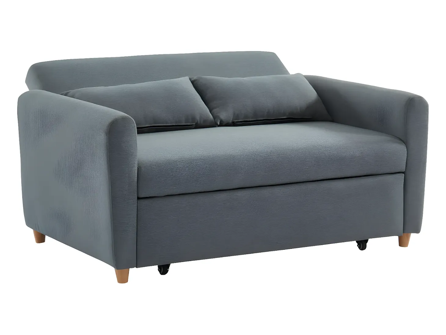 Sofá cama de 2 plazas de tela gris AYLA