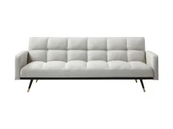 Sofá cama de 3 plazas de tela beige con vintage - ROREMA