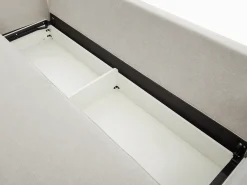 Sofá cama de 3 plazas de tela beige con asiento de espuma viscoelástica SITALA