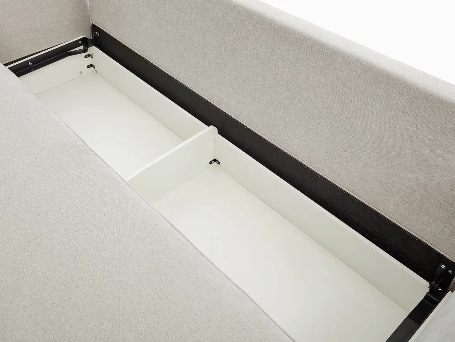 Sofá cama de 3 plazas de tela beige con asiento de espuma viscoelástica SITALA