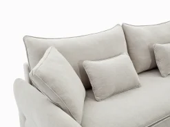 Sofá cama de 3 plazas de tela beige con asiento de espuma viscoelástica SITALA