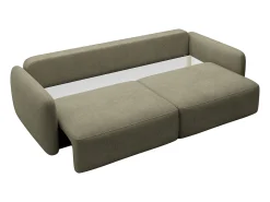 Sofá cama de 3 plazas de tela texturizada verde VOPOZA