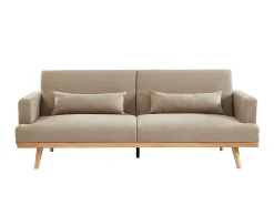 Sofá cama de 3 plazas de tela beige ESME