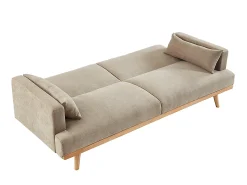 Sofá cama de 3 plazas de tela beige ESME