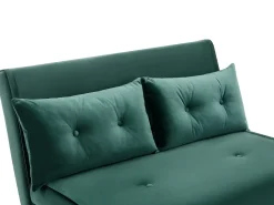 Sofá cama de 2 plazas de terciopelo verde pino de estilo joven URIBIA.