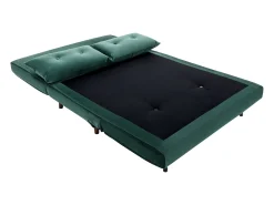 Sofá cama de 2 plazas de terciopelo verde pino de estilo joven URIBIA.