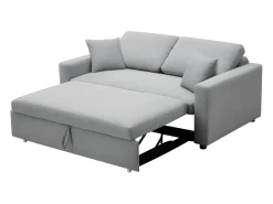 Sofá cama de 3 plazas de tela gris claro INIZOR