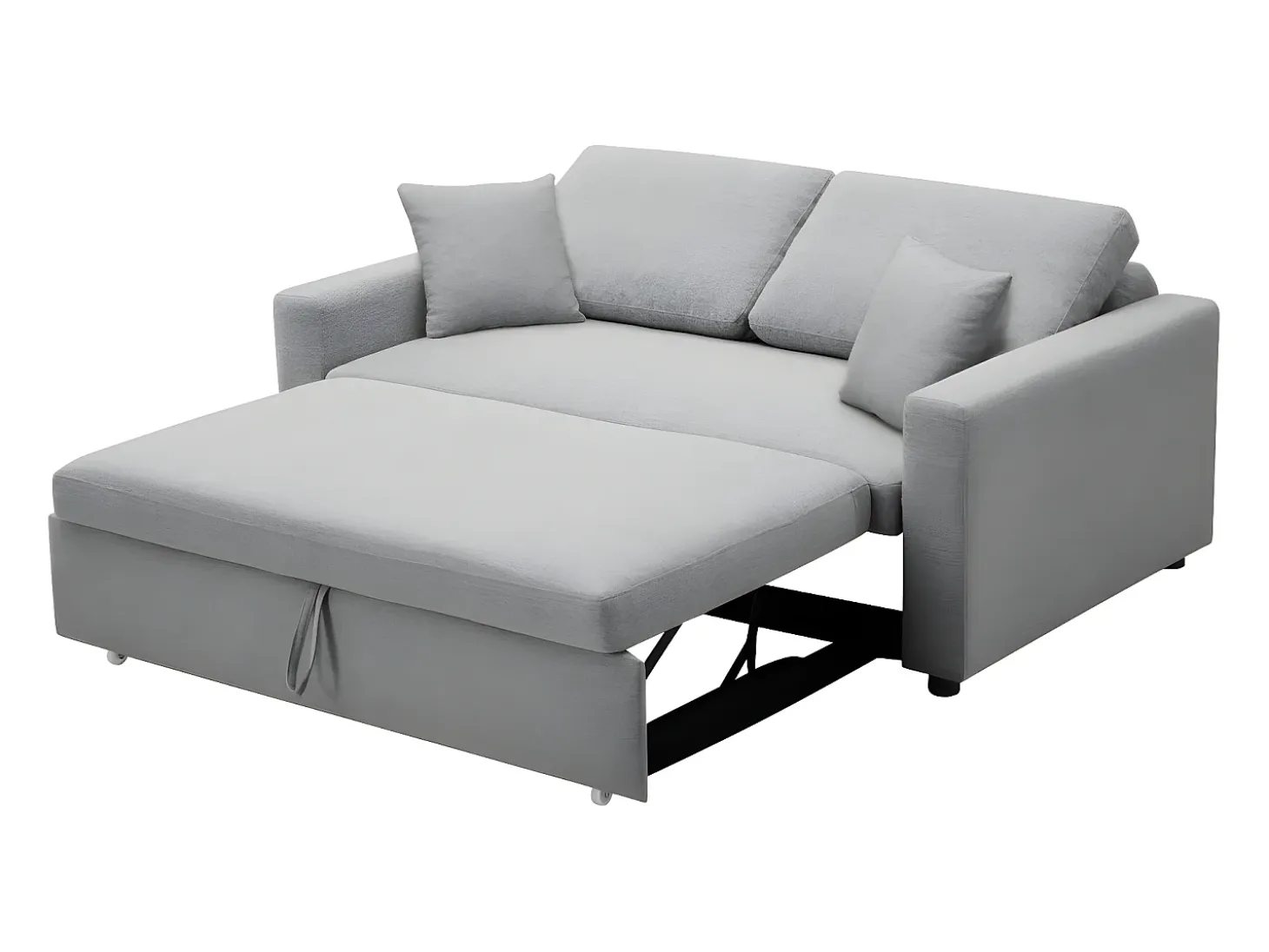 Sofá cama de 3 plazas de tela gris claro INIZOR