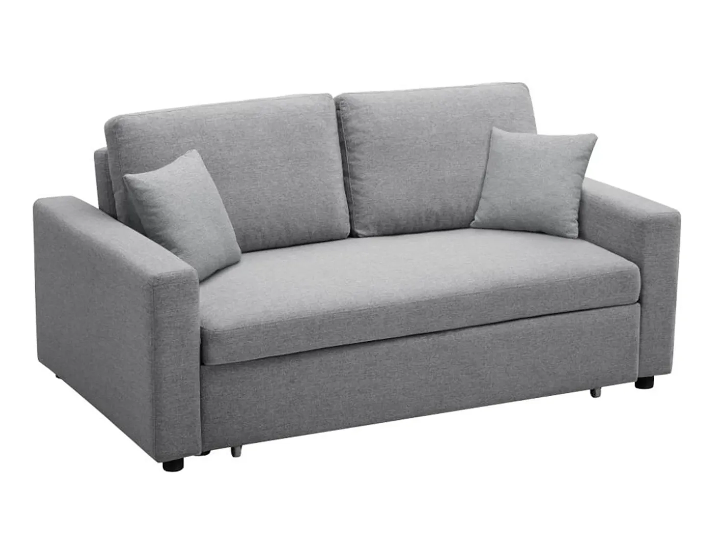 Sofá cama de 3 plazas de tela gris claro INIZOR