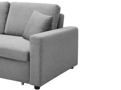 Sofá cama de 3 plazas de tela gris claro INIZOR