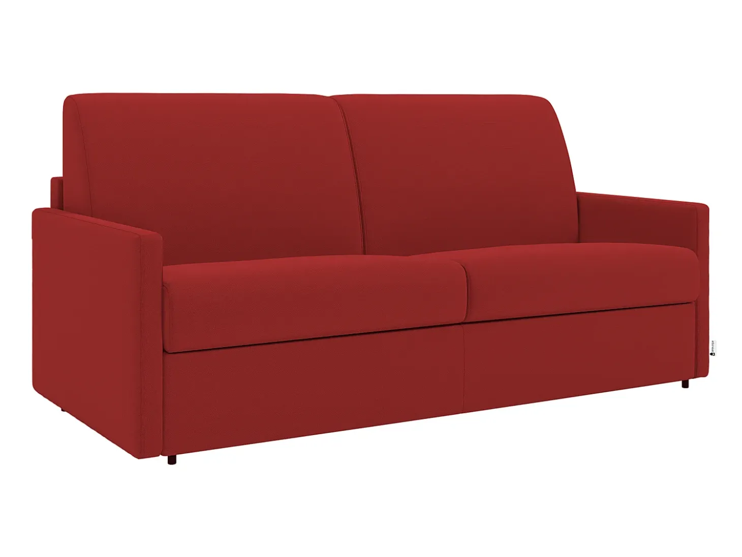 Sofá cama de 3 plazas de tela tipo italiano gris - Colchón de espuma 18 cm - CALIFE