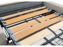 Sofá cama de 3 plazas de tela tipo italiano gris - Colchón de espuma 18 cm - CALIFE