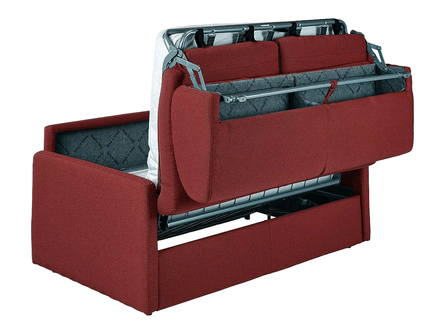 Sofá cama de 3 plazas de tela tipo italiano gris - Colchón de espuma 18 cm - CALIFE