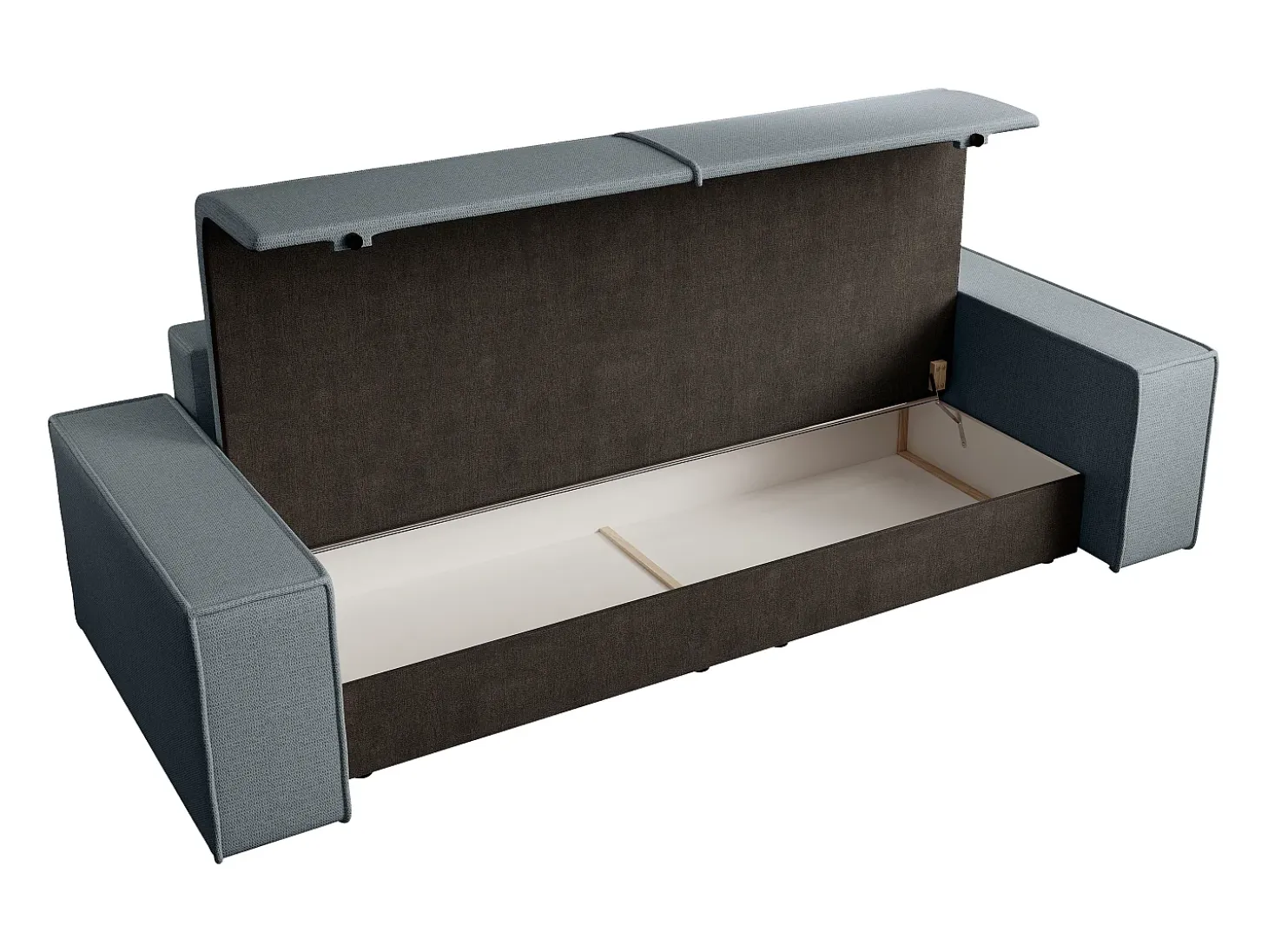 Sofá cama de 4 plazas de terciopelo azul AMELIA