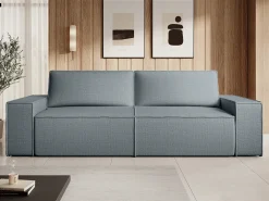 Sofá cama de 4 plazas de terciopelo azul AMELIA