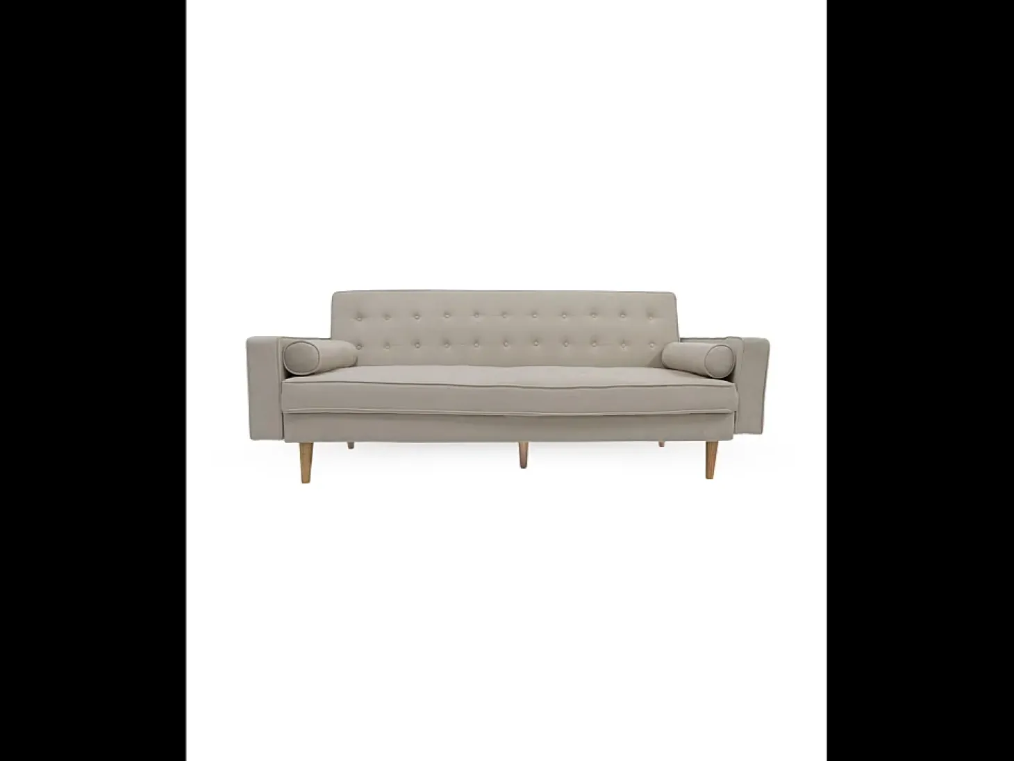 Sofá cama de 3 plazas de 100x210x89 cm de terciopelo en color verde y patas en roble Green