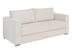 Sofá cama de 4 plazas en chenilla beige láminas anchas - 22 cm LORETO