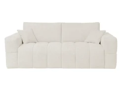 Sofá cama de 4 plazas en tela bouclé beige colchón de 16 cm ISSORO