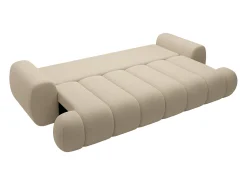 Sofá cama de 4 plazas en tejido beige FRIDORA