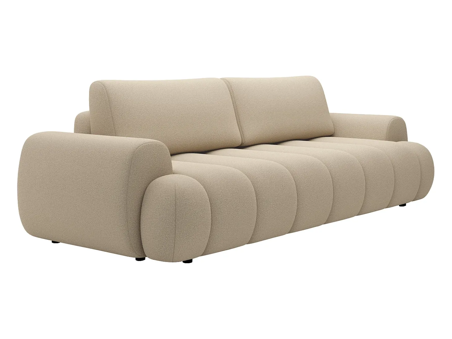 Sofá cama de 4 plazas en tejido beige FRIDORA