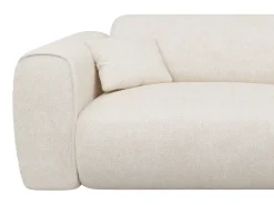 Sofá cama de 4 plazas en tela texturizada beige POGNIA
