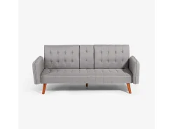 Sofá cama de 2 plazas reclinable con reposabrazos y portavasos Ember - Gris