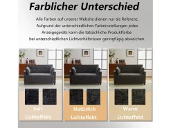 Sofá cama de 2 plazas, sofá cama plegable en tejido chenilla - 142 x 79/174 x 85 cm - con función sueño y respaldo regulable - Negro