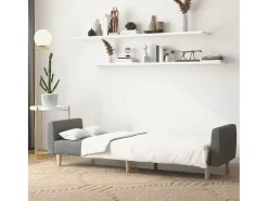 Sofá cama de 2 plazas tela gris claro