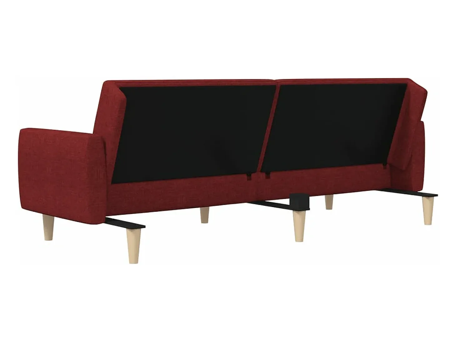 Sofá cama de 2 plazas tela rojo tinto