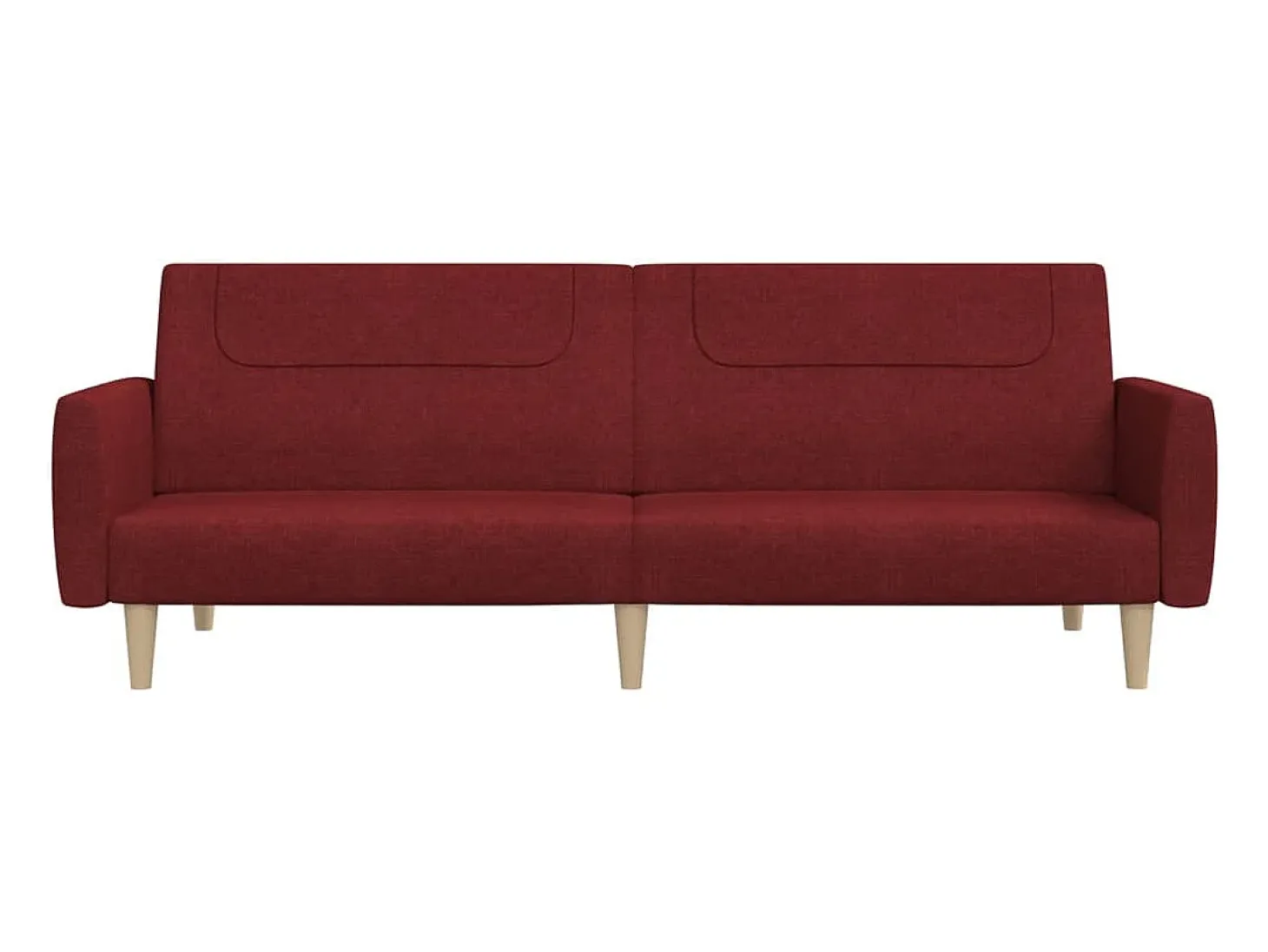Sofá cama de 2 plazas tela rojo tinto