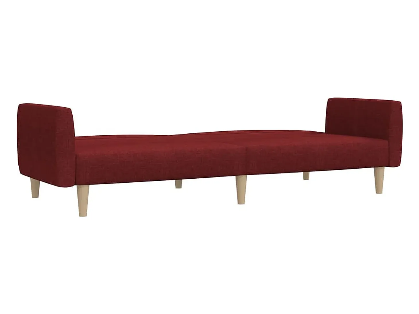 Sofá cama de 2 plazas tela rojo tinto