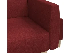Sofá cama de 2 plazas tela rojo tinto