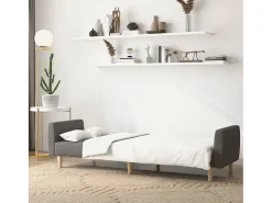 Sofá cama de 2 plazas tela gris oscuro