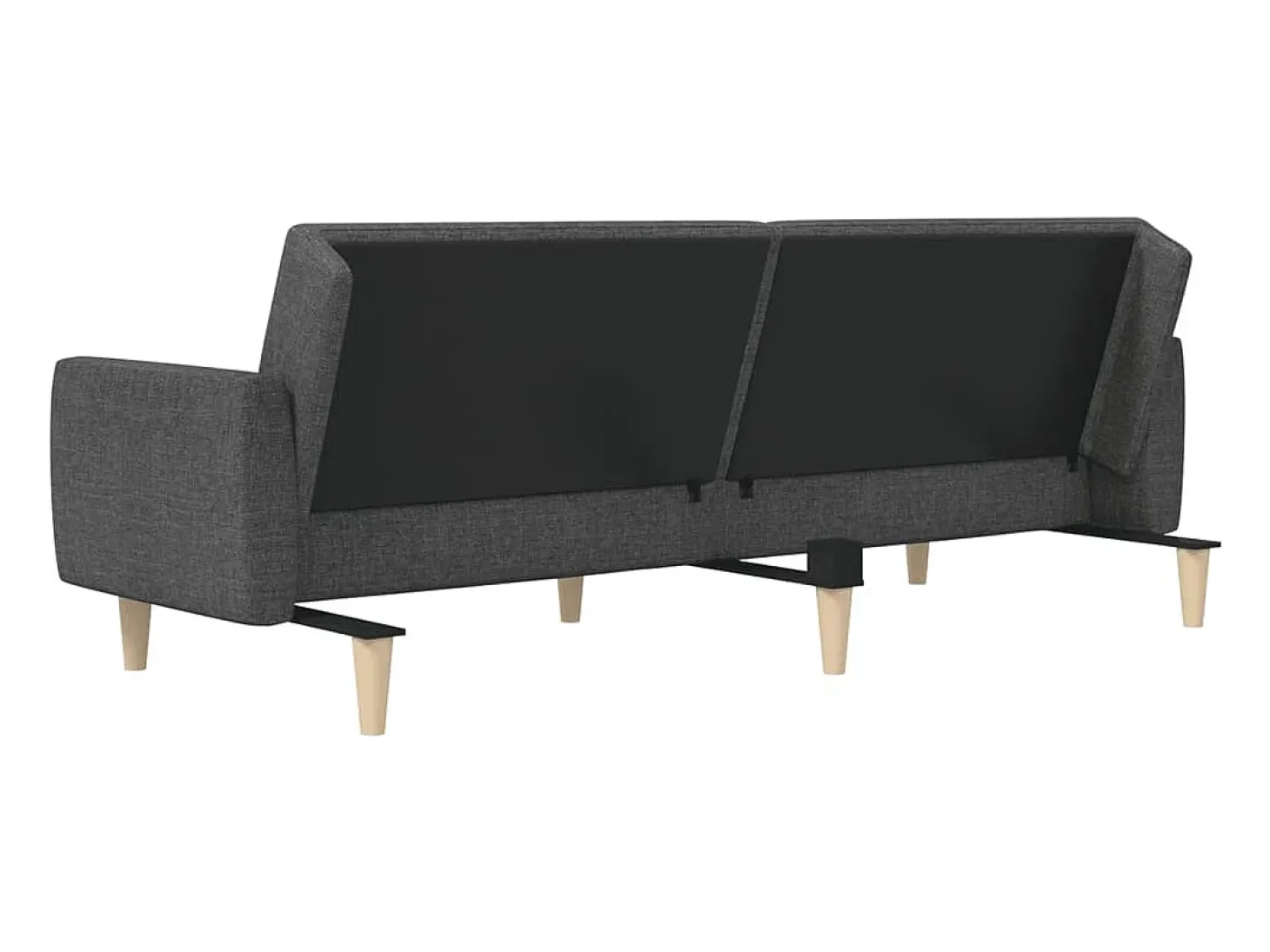 Sofá cama de 2 plazas tela gris oscuro