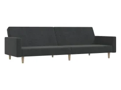 Sofá cama de 2 plazas tela gris oscuro