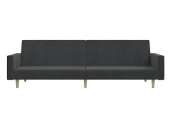 Sofá cama de 2 plazas tela gris oscuro