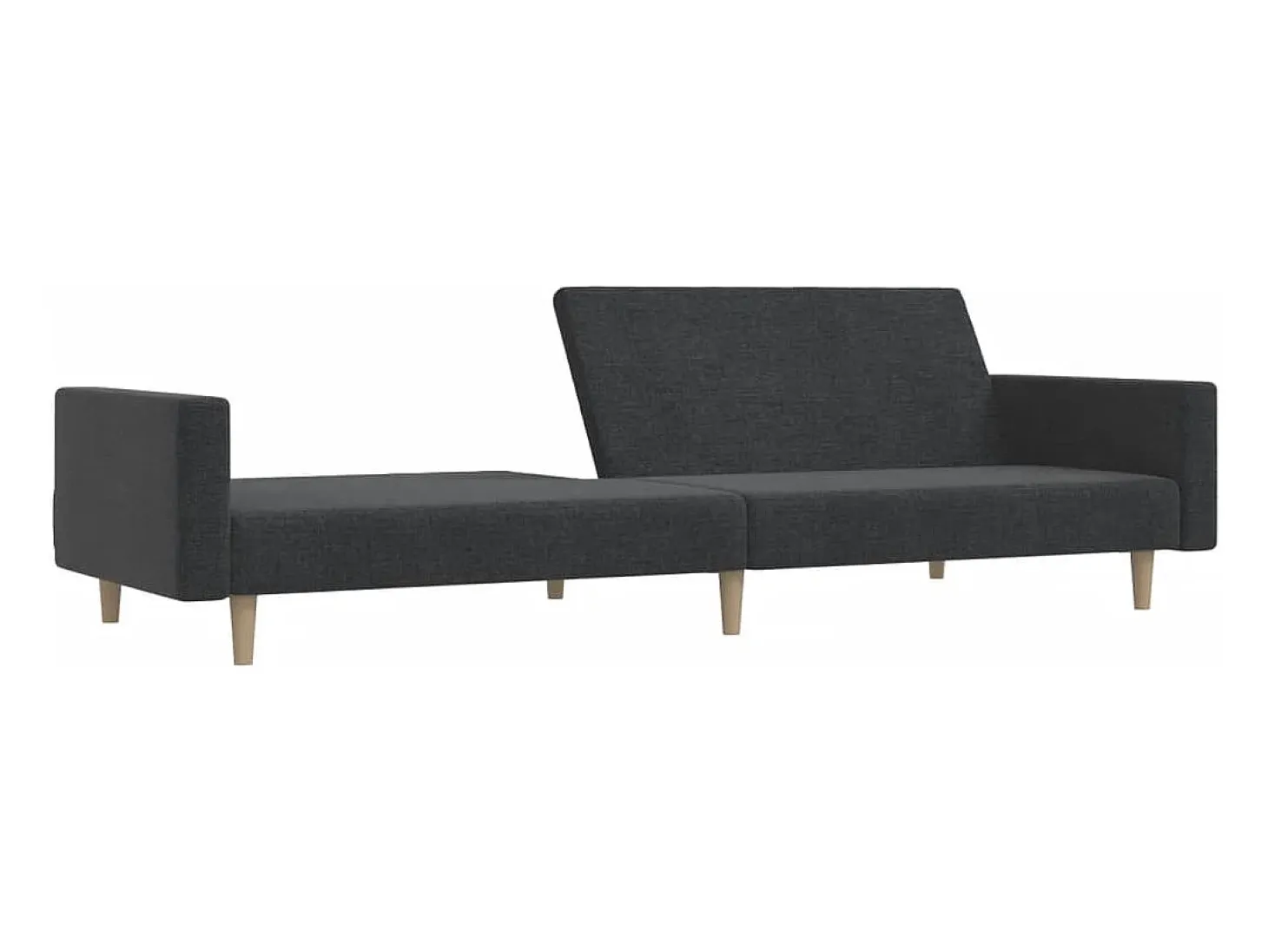 Sofá cama de 2 plazas tela gris oscuro