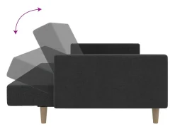 Sofá cama de 2 plazas tela gris oscuro