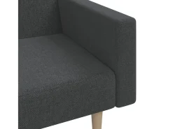 Sofá cama de 2 plazas tela gris oscuro
