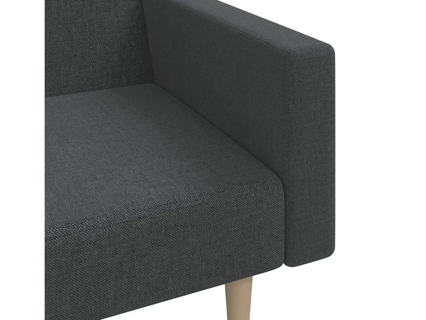 Sofá cama de 2 plazas tela gris oscuro