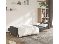 Sofá cama de 2 plazas tela gris oscuro