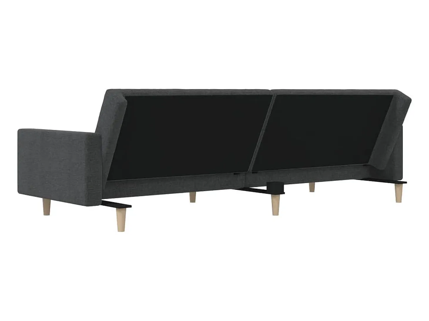 Sofá cama de 2 plazas tela gris oscuro