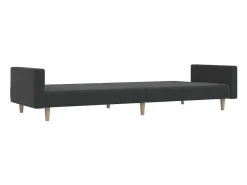 Sofá cama de 2 plazas tela gris oscuro