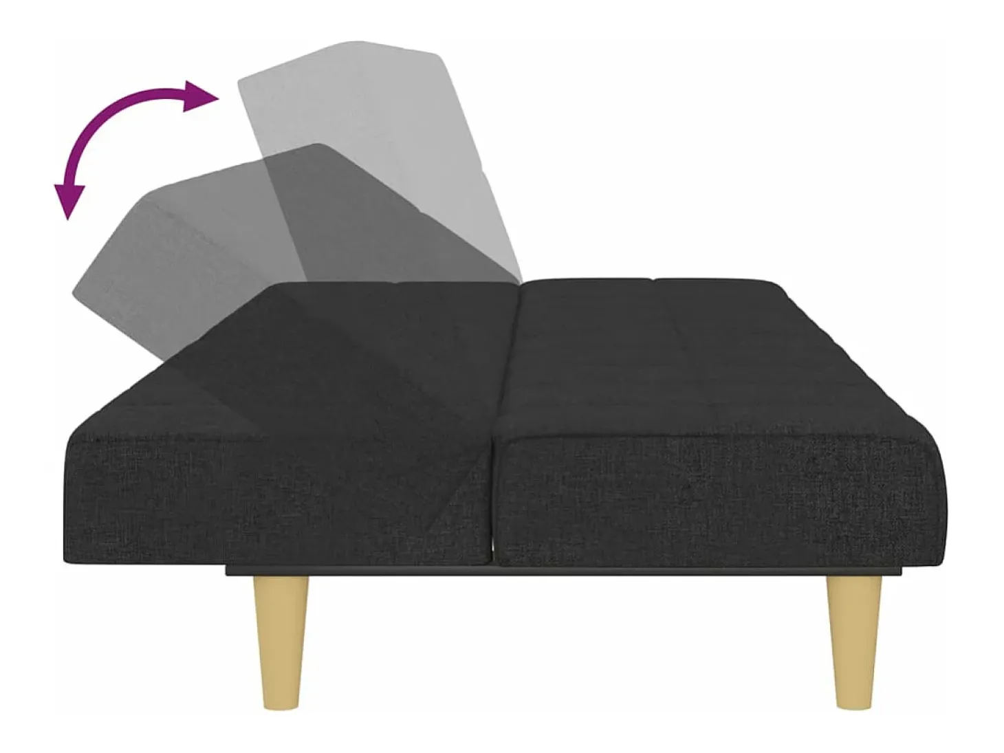 Sofá cama de 2 plazas tela negro