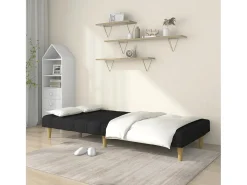 Sofá cama de 2 plazas tela negro PWFG10562