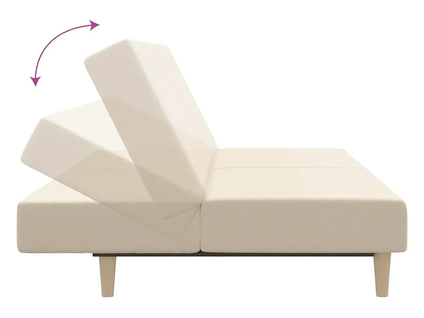 Sofá cama de 2 plazas tela color crema