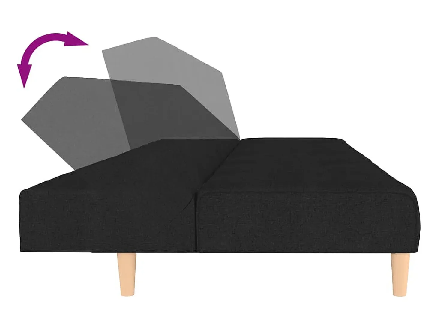 Sofá cama de 2 plazas tela negro